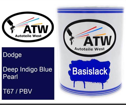 Dodge, Deep Indigo Blue Pearl, T67 / PBV: 1L Lackdose, von ATW Autoteile West.